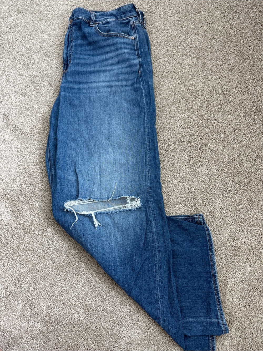 American Eagle Outfitters Super High-Rise Baggy Wide Leg Distressed Jeans